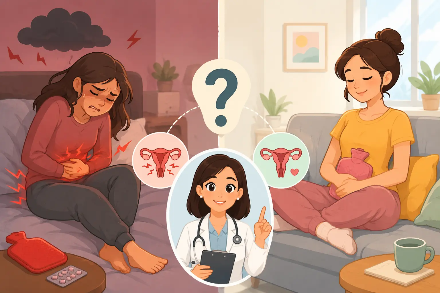 Dysmenorrhea-vs-Normal-Period-Pain